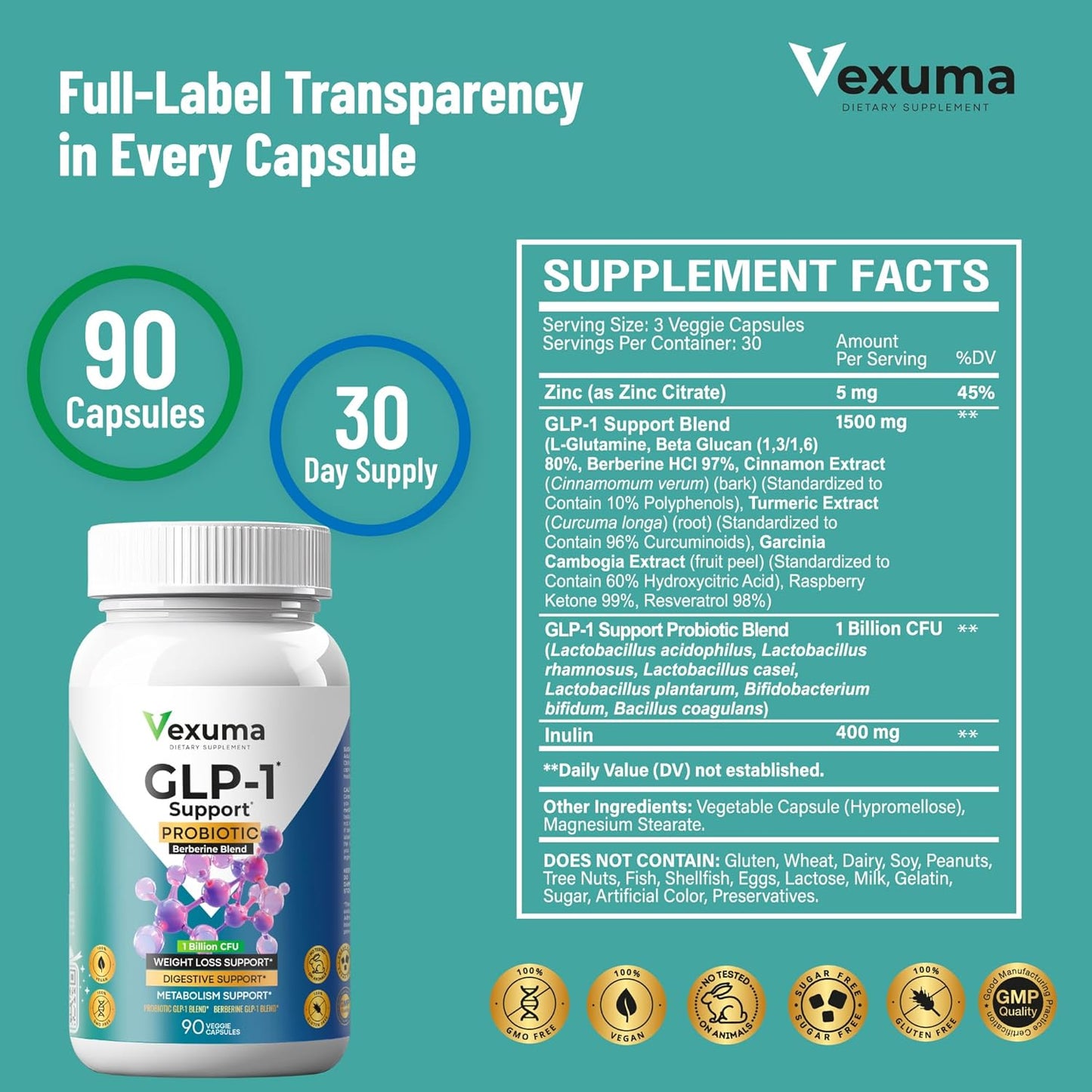 Vexuma GLP-1 Support Probiotic Supplement